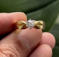 1 Forintról! 0,45 karátos briliáns gyűrű 14 karátos arany, 5,7 gramm.