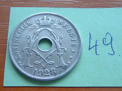BELGIUM BELGIE 25 CENTIMES 1928 King Albert I, 75% réz, 25% nikkel 49.