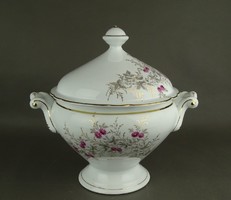 1G112 antique large base porcelain soup bowl