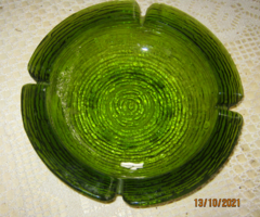 Zöld nagy üveg  hamutartó hamutál
