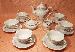 Aranyozott, kidomborodó mintázatú, gyönyörű Wawel 6 személyes porcelán hibátlan kávés/teás készlet