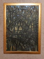 Figol Oles (Lemberg): "Esti hangulat", festmény, olaj, vastag karton, 50x70, Hortobágyi Művésztelep