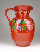 1G197 flawless brown glazed market ceramic jug 21 cm