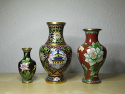 3 Flawless Chinese compartment enamel cloisonne vase in perfect condition!