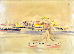 Timor Andor (1898 - 1942): French coastal view with boats!