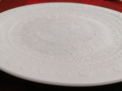 Huge op art rosenthal decorative plate in snow white with a wonderful handmade pattern