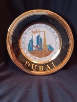 Dubai szuvenír fali kis tányér, aranyozott díszítéssel