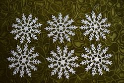 Old Christmas tree decoration snowflake 12 cm, 6pcs.