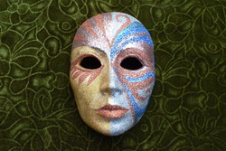 Old Venetian carnival mask 20 x 13.5 x 7 cm porcelain