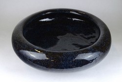 1G312 large beautiful glazed ceramic table top dark blue serving bowl 36 cm