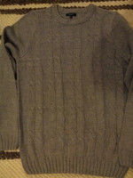 NEW LOOK szürke férfi kötött  pulóver  (L)