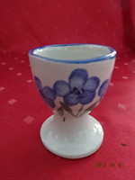 Német porcelán tojástartó, kézzel festett kék virágmintával, magassága 6,7 cm. Vanneki!