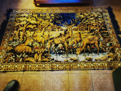 Silk mokett wall mat, wall protector 184 x 119cm + fringe
