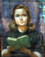 László Burján: young girl with book