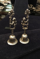 Ezüst csengő pár oroszlán figurával anjou liliommal díszítve