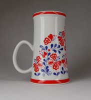 1G280 raven house flower pattern red blue porcelain beer mug 14.3 Cm