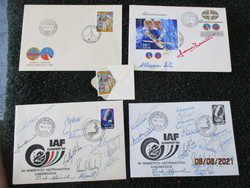 Igazi gyűjtői ritkaság  13 db híres űrhajós aláírás és első napi bélyegek 1980 és 83 ból