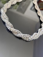 Lenyűgöző, sorszámozott, mexikói, tömör ezüst nyaklánc-nyakékék