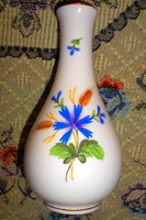 Ó Herendi KÉK BÚZAVIRÁG (PBG) MINTÁS (címeres ) porcelán váza , magasság 15 cm