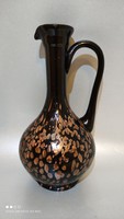 Elegáns forma fekete arany pazar üveg karaffa kiöntő vastag falú minőségi  üveg murano V Nason