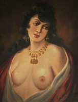 István Almády (20th Century): gypsy girl / nude