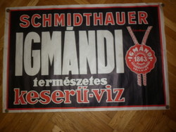 Antik nagyméretű plakát igmándi schmidthauer keserűvíz 94x62cm