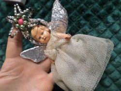 Régi , kis , műanyag babából / szerintem / buherált karácsonyfadísz / angyalka