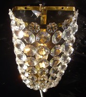 Viennese basket with crystal wall lamp