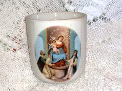 Old Zsolnay Virgin Mary with little Jesus mug, cup