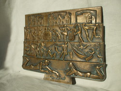 Bronz dombormű relief falikép szobor Balaton