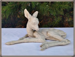 Rosenthal porcelain, fritz heidenreich large lying deer figurine, sculpture