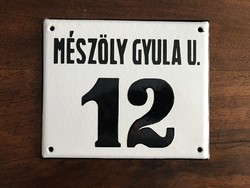 Mészöly gyula u. 12 - House number plate (enamel plate, enamel plate)