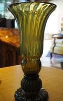 Glass vase with a special twisted pattern