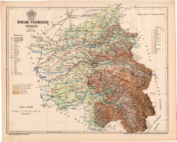 Bihar vármegye térkép 1899 (2), atlasz, Gönczy Pál, 24 x 30, Magyarország, megye, járás, Posner K.