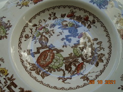 Antik angol porcelán CROWN DUCAL tányér kínaizáló  FORMOSA színes mintával, dombor gyümölcs mintával