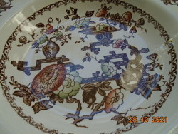 Antik angol porcelán CROWN DUCAL tányér kínaizáló  FORMOSA mintával, dombor gyümölcs mintákkal,