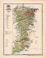 Temes vármegye térkép 1899 (2), atlasz, Gönczy Pál, 24 x 30, Magyarország, megye, járás, Posner K.