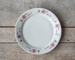 Alföldi retro porcelán tányér tölcsérvirágos mintával