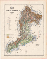 Zemplén vármegye térkép 1899 (2), atlasz, Gönczy Pál, 24 x 30, Magyarország, megye, járás, Posner K.
