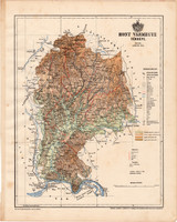 Hont vármegye térkép 1899 (2), atlasz, Gönczy Pál, 24 x 30, Magyarország, megye, járás, Posner