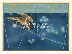 Corvus raven constellation constellation sky map greek mythology reprint j.Bayer uranometry 1625