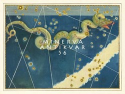 Hydra tengeri szörny kígyó csillagkép égbolt térkép görög mitológia REPRINT J.Bayer Uranometria 1625