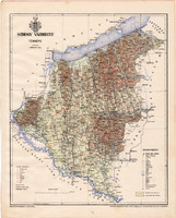 Somogy vármegye térkép 1899 (2), atlasz, Gönczy Pál, 24 x 30, Magyarország, megye, járás, Posner
