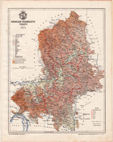 Nógrád vármegye térkép 1899 (2), atlasz, Gönczy Pál, 24 x 30, Magyarország, megye, járás, Posner