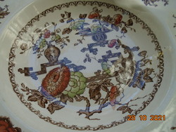 Antik angol porcelán CROWN DUCAL tányér színes kínaizáló FORMOSA mintával, dombor gyümölcs mintával