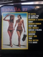 Spanyol l'amour slágerek 1977-es vintage bakelit lemezen, eredeti spanyol reklám táskában