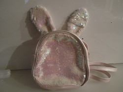 Backpack - new - bunny shape - sequined - charming - 20 x 18 x 5 cm