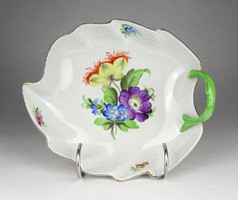 1G392 old leaf shaped Herend porcelain centerpiece serving bowl 19.5 Cm