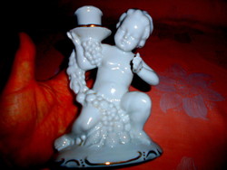 Angel figurine candlestick in old German porcelain