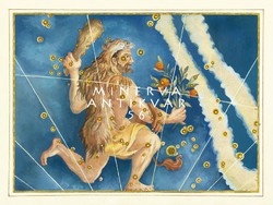 Hercules constellation constellation sky map Greek mythology reprint j.Bayer uranometry 1625